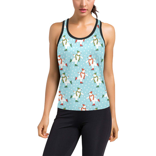 Polar Bear Pattern Print Design PB07 Women's Racerback Tank Top