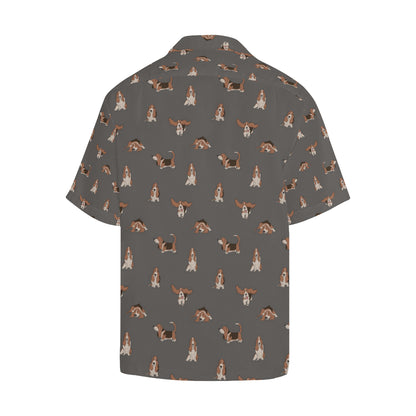Basset Hound Pattern Print Design 03 Men's Hawaiian Shirt