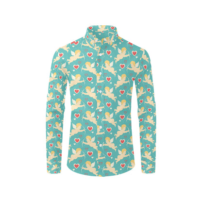 Cupid Pattern Print Design 01 Men's Long Sleeve Shirt