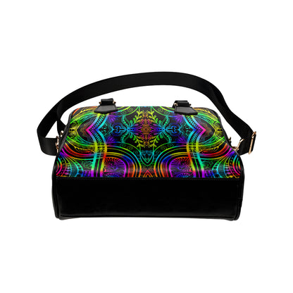 Neon Trible Rainbow Pattern Print Design A01 Shoulder Handbag