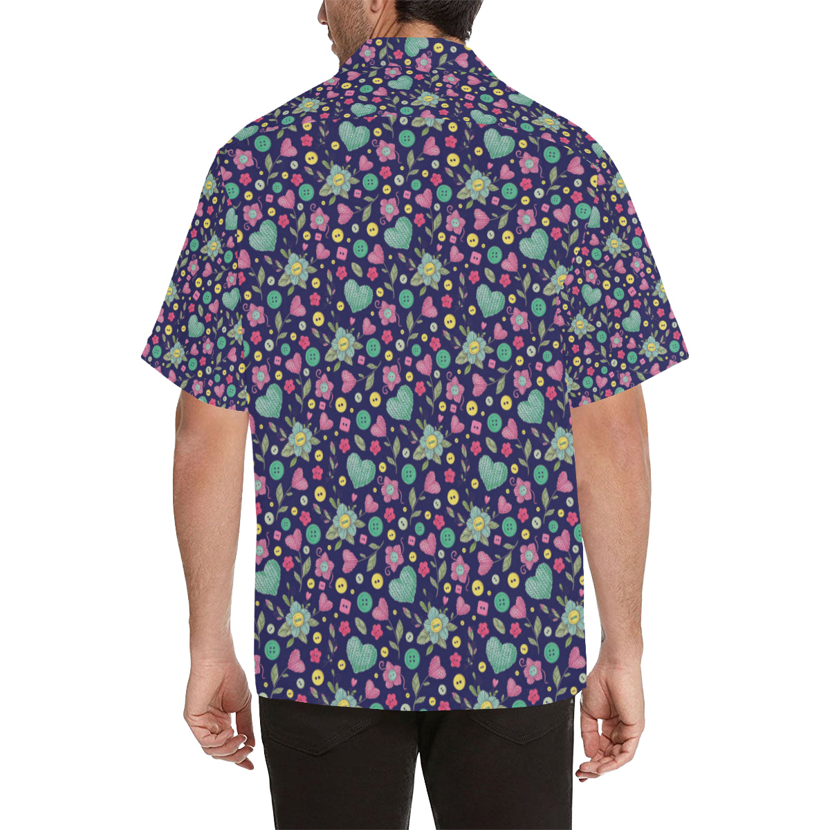 Crochet Pattern Print Design 02 Men's Hawaiian Shirt