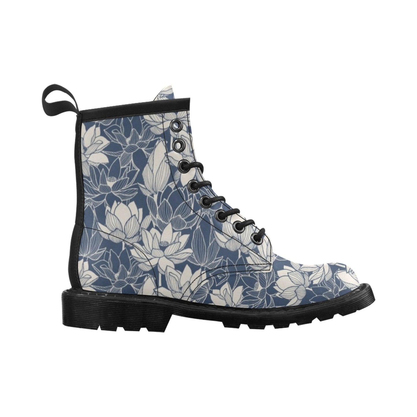 Water Lily Pattern Print Design WL04 Women's Boots