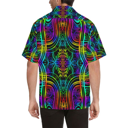 Neon Trible Rainbow Pattern Print Design A01 Men's Hawaiian Shirt
