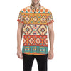 Navajo Pattern Print Design A01 Men's Short Sleeve Button Up Shirt