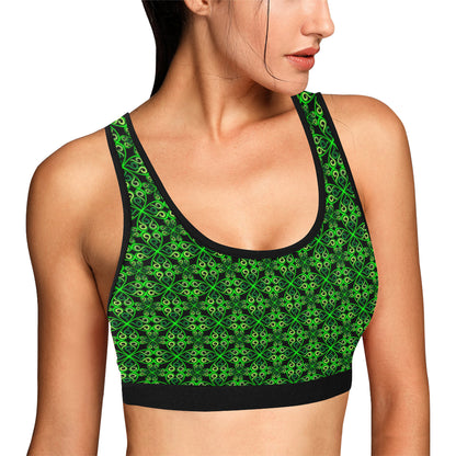 Celtic Green Neon Design Sports Bra