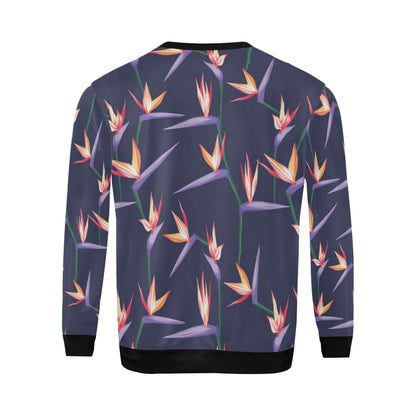 Bird Of Paradise Pattern Print Design BOP015 Men Long Sleeve Sweatshirt
