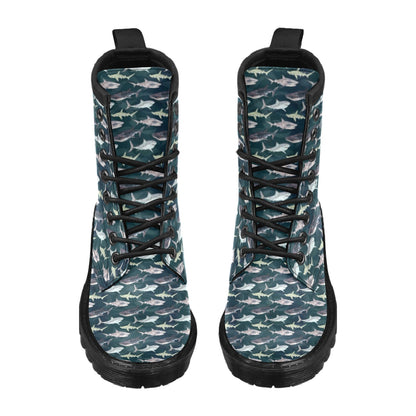 Shark Pattern Print Women's Boots