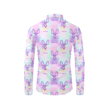 Capricorn Zodiac Pattern Print Design 02 Men's Long Sleeve Shirt