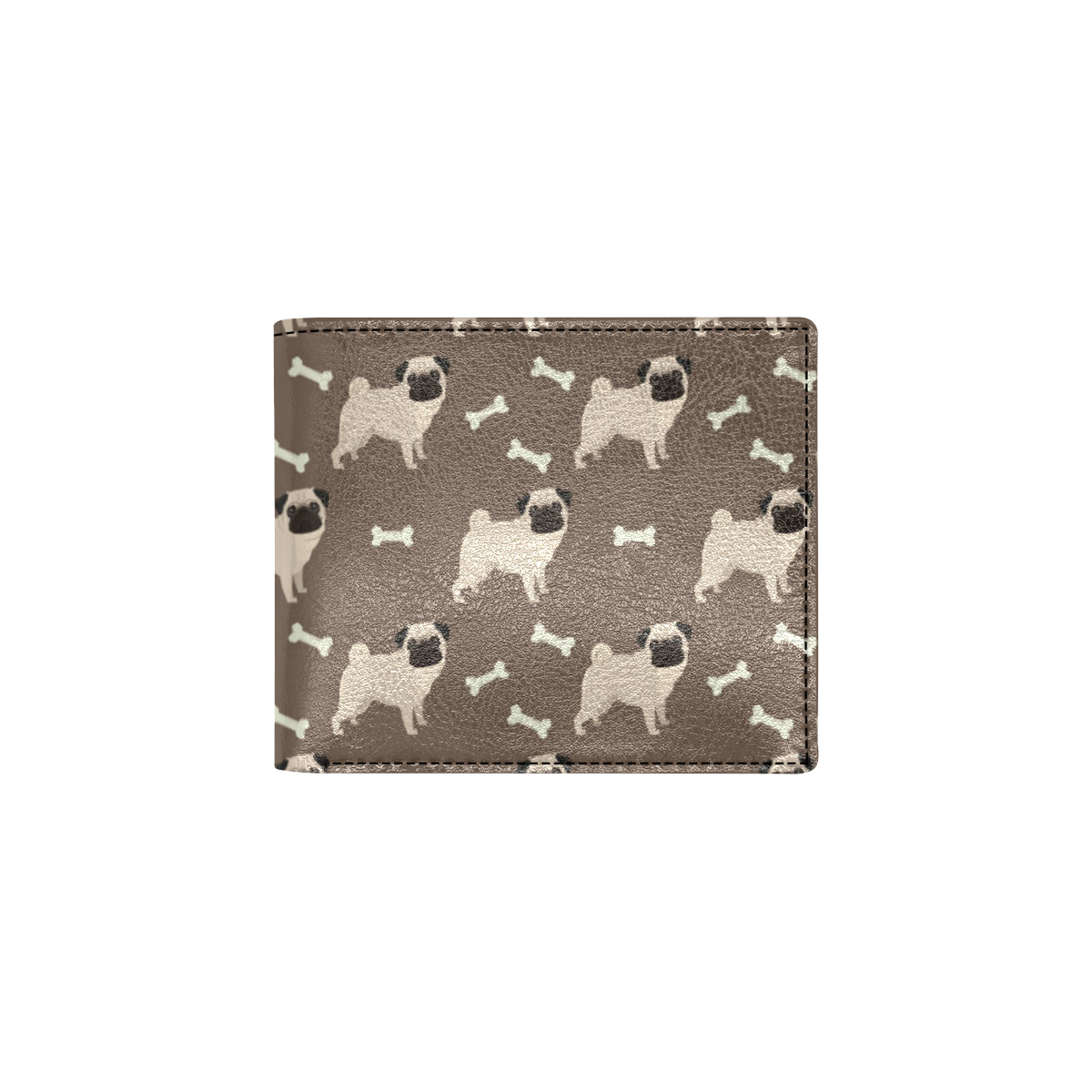 Pug Pattern Print Design A02 Men's ID Card Wallet