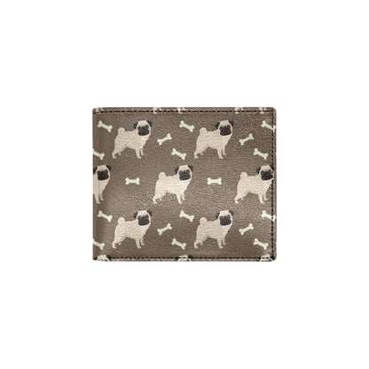 Pug Pattern Print Design A02 Men's ID Card Wallet