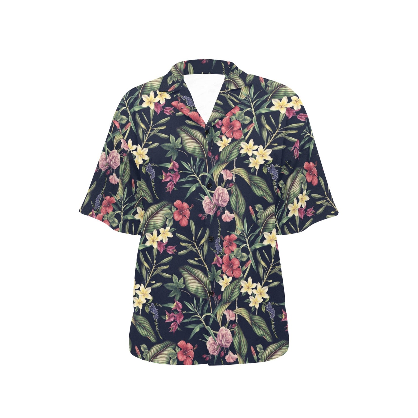 Tropical Flower Pattern Women's Hawaiian Shirt