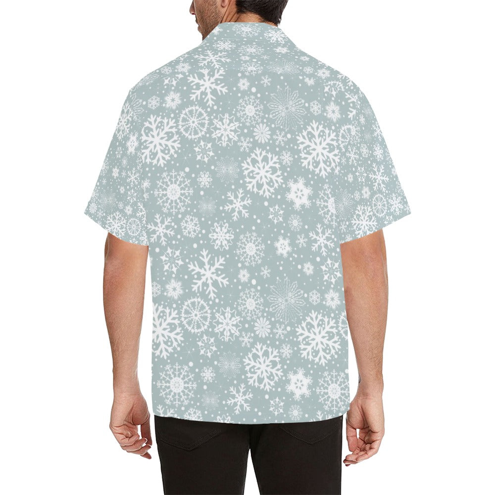 Snowflake Print Design LKS303 Men's Hawaiian Shirt