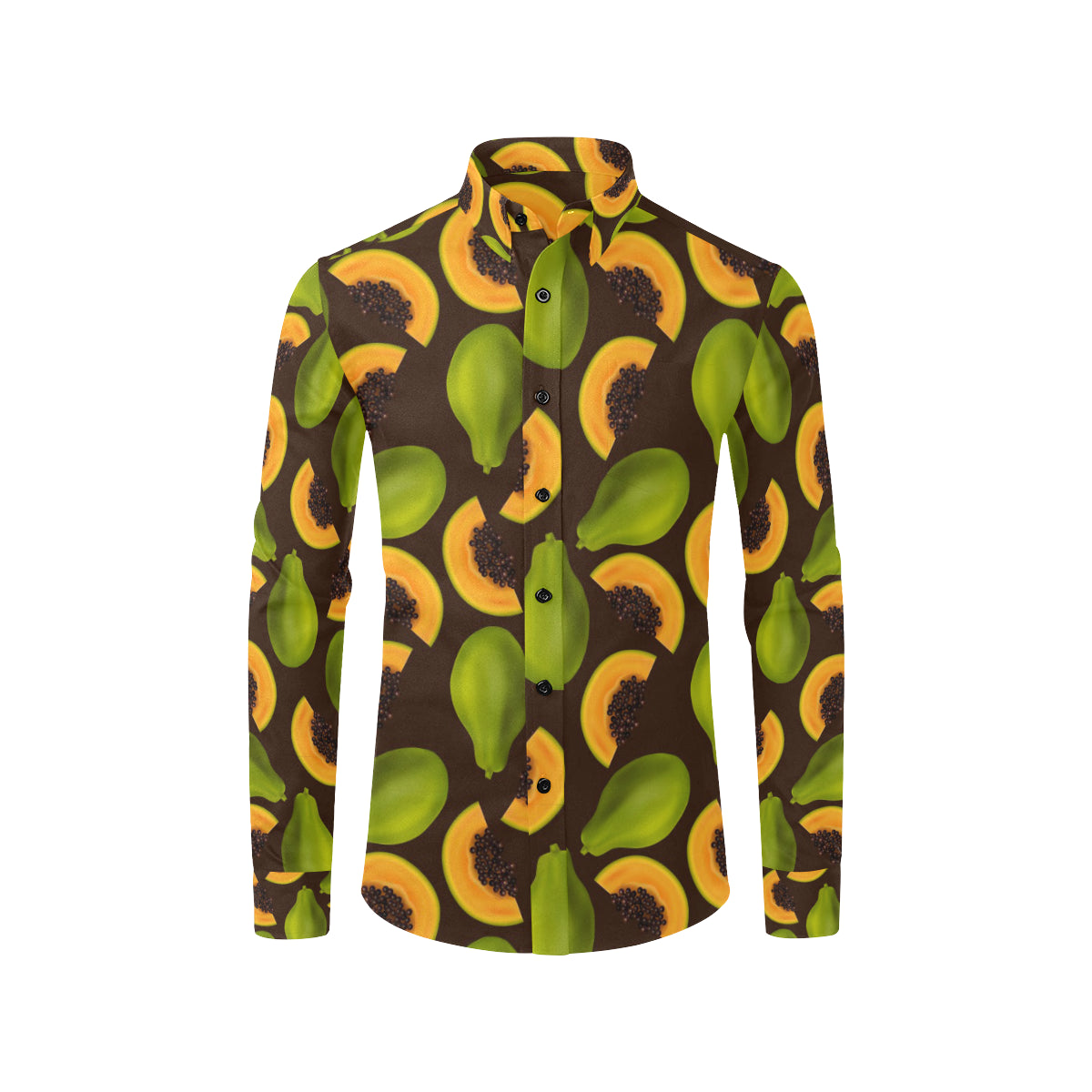 Papaya Pattern Print Design PP04 Men's Long Sleeve Shirt