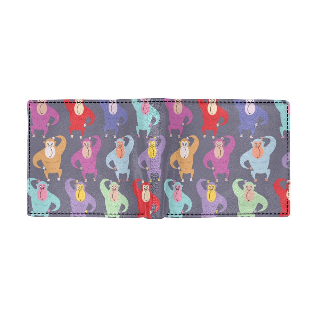 Chimpanzee Pattern Print Design 03 Men's ID Card Wallet