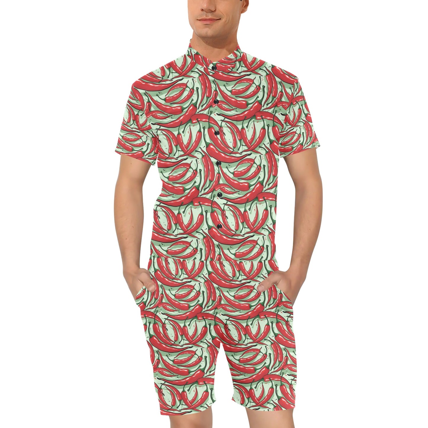 Chilli Pepper Pattern Print Design 04 Men's Romper