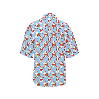 Santa Christmas Themed Print Design LKS305 Women's Hawaiian Shirt