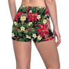 Poinsettia Pattern Print Design POT05 Yoga Shorts