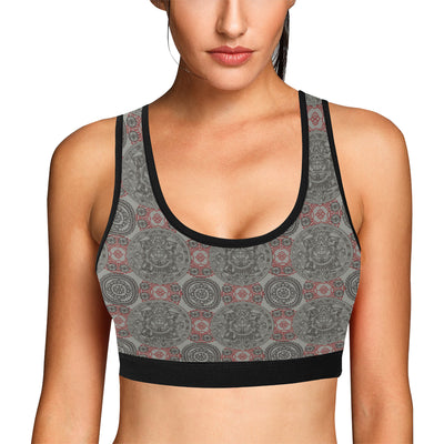 Calendar Aztec Style Print Pattern Sports Bra