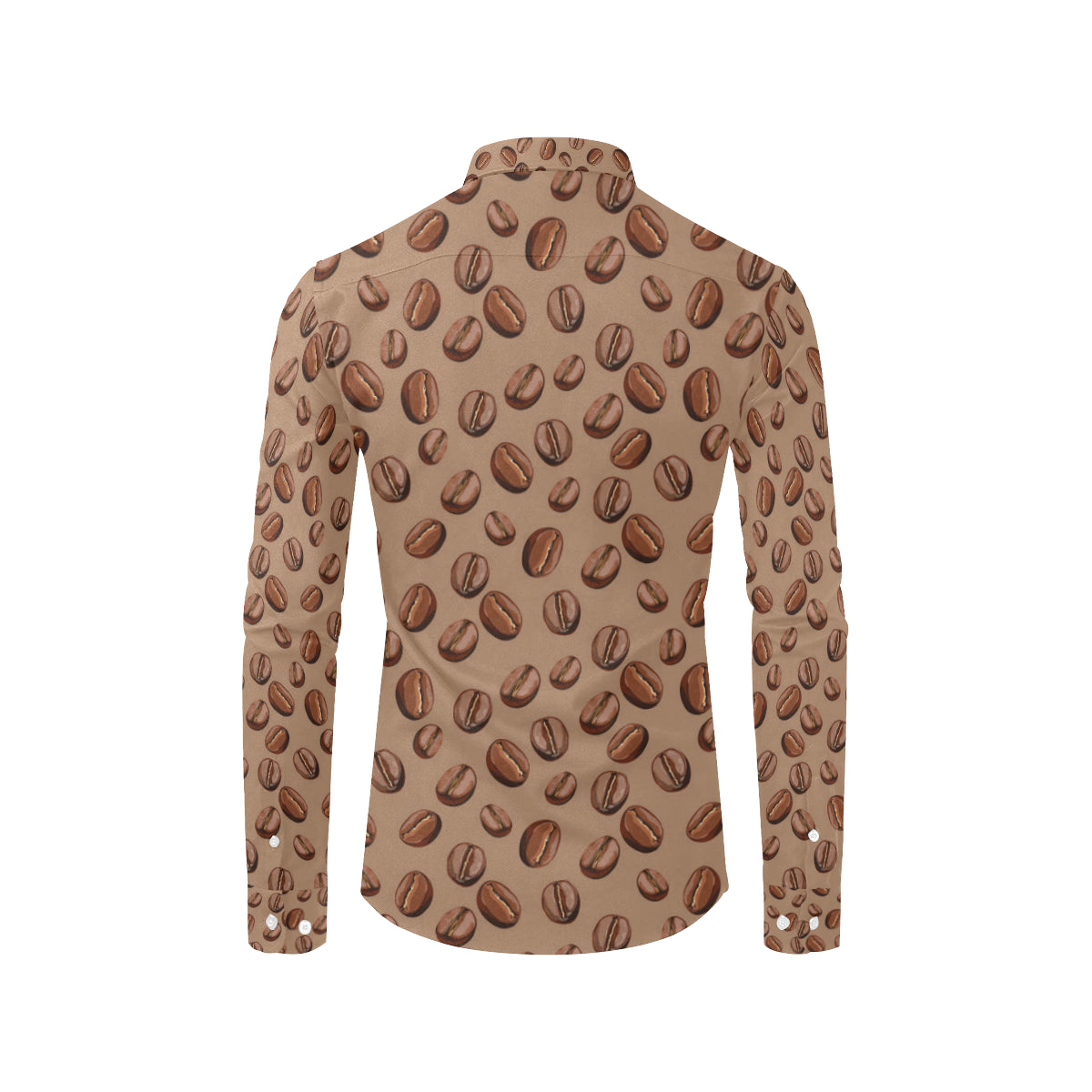 Coffee Pattern Print Design 07 Men's Long Sleeve Shirt