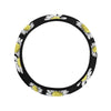 Daisy Pattern Print Design DS01 Steering Wheel Cover with Elastic Edge