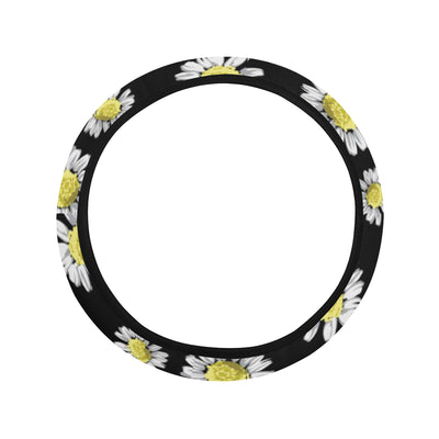 Daisy Pattern Print Design DS01 Steering Wheel Cover with Elastic Edge