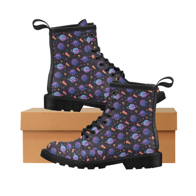 UFO Star Galaxy Print Design LKS308 Women's Boots