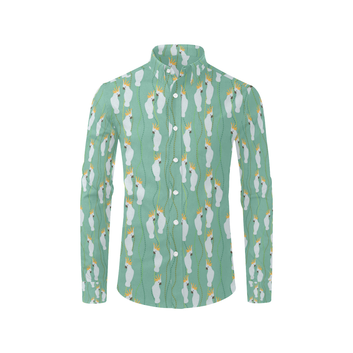 Cockatoo Pattern Print Design 01 Men's Long Sleeve Shirt