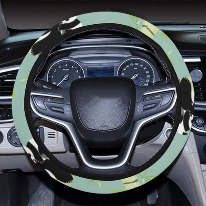 Panda Pattern Print Design A03 Steering Wheel Cover with Elastic Edge