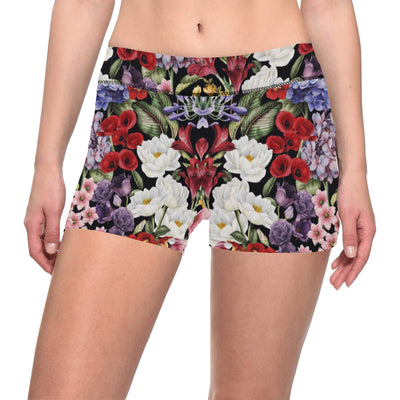 Summer Floral Pattern Print Design SF04 Yoga Shorts