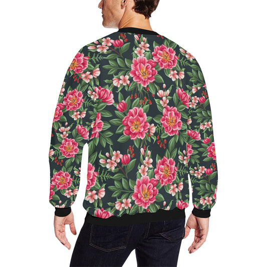 Summer Floral Pattern Print Design SF06 Men Long Sleeve Sweatshirt