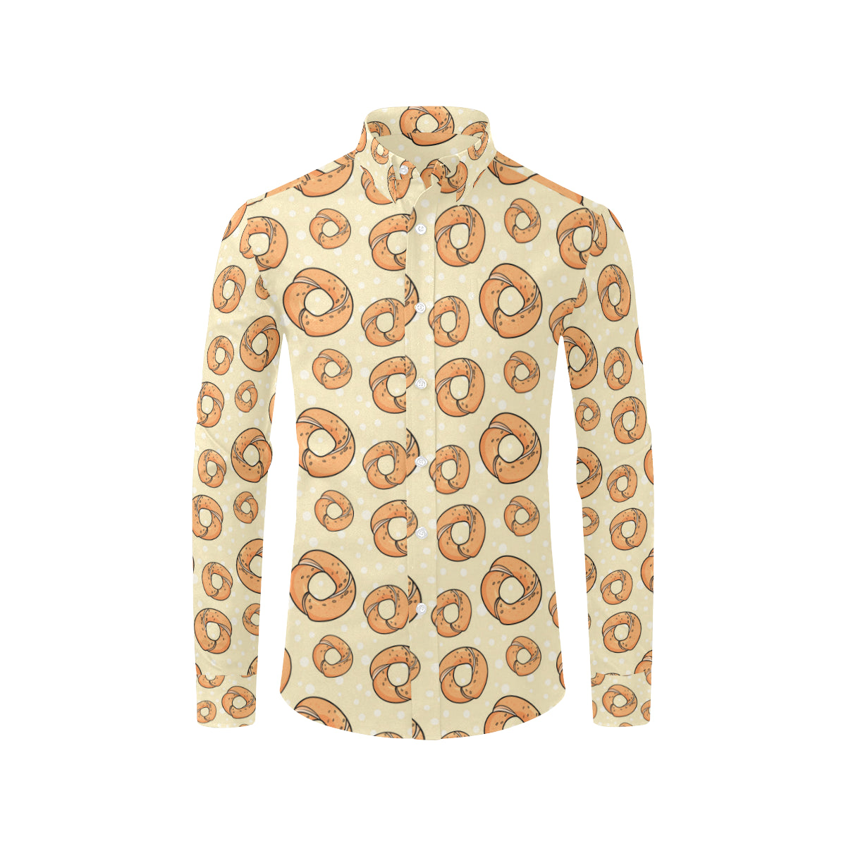Bagel Pattern Print Design 03 Men's Long Sleeve Shirt