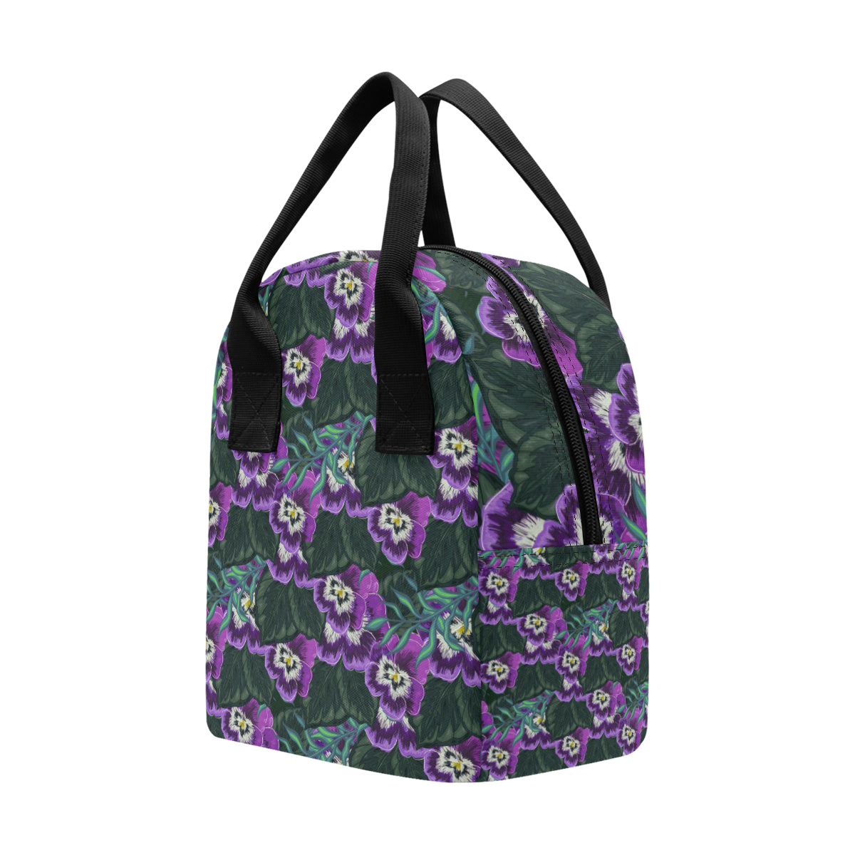 Pansy Pattern Print Design PS07 Insulated Lunch Bag