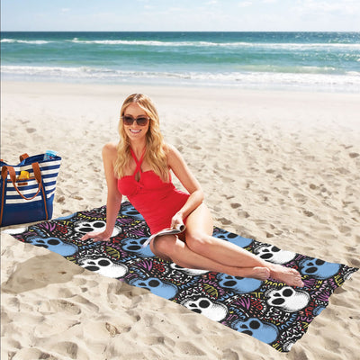 Skull Print Design LKS305 Beach Towel 32" x 71"