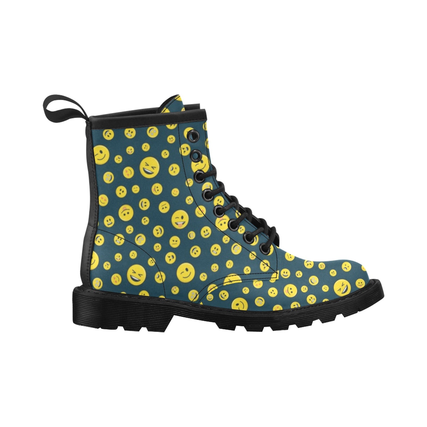 Smiley Face Emoji Print Design LKS301 Women's Boots