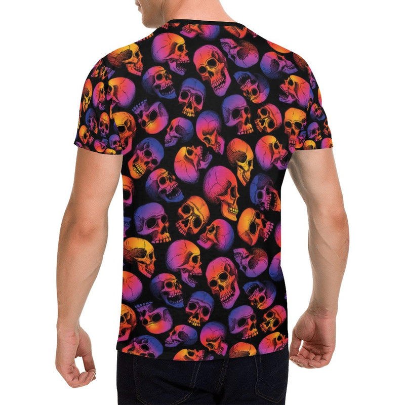 Skull Multicolor Print Design LKS3011 Men's All Over Print T-shirt