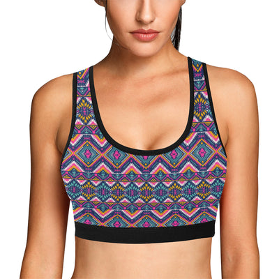 Indian Navajo Pink Themed Design Print Sports Bra