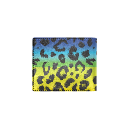 Rainbow Leopard Pattern Print Design A01 Men's ID Card Wallet