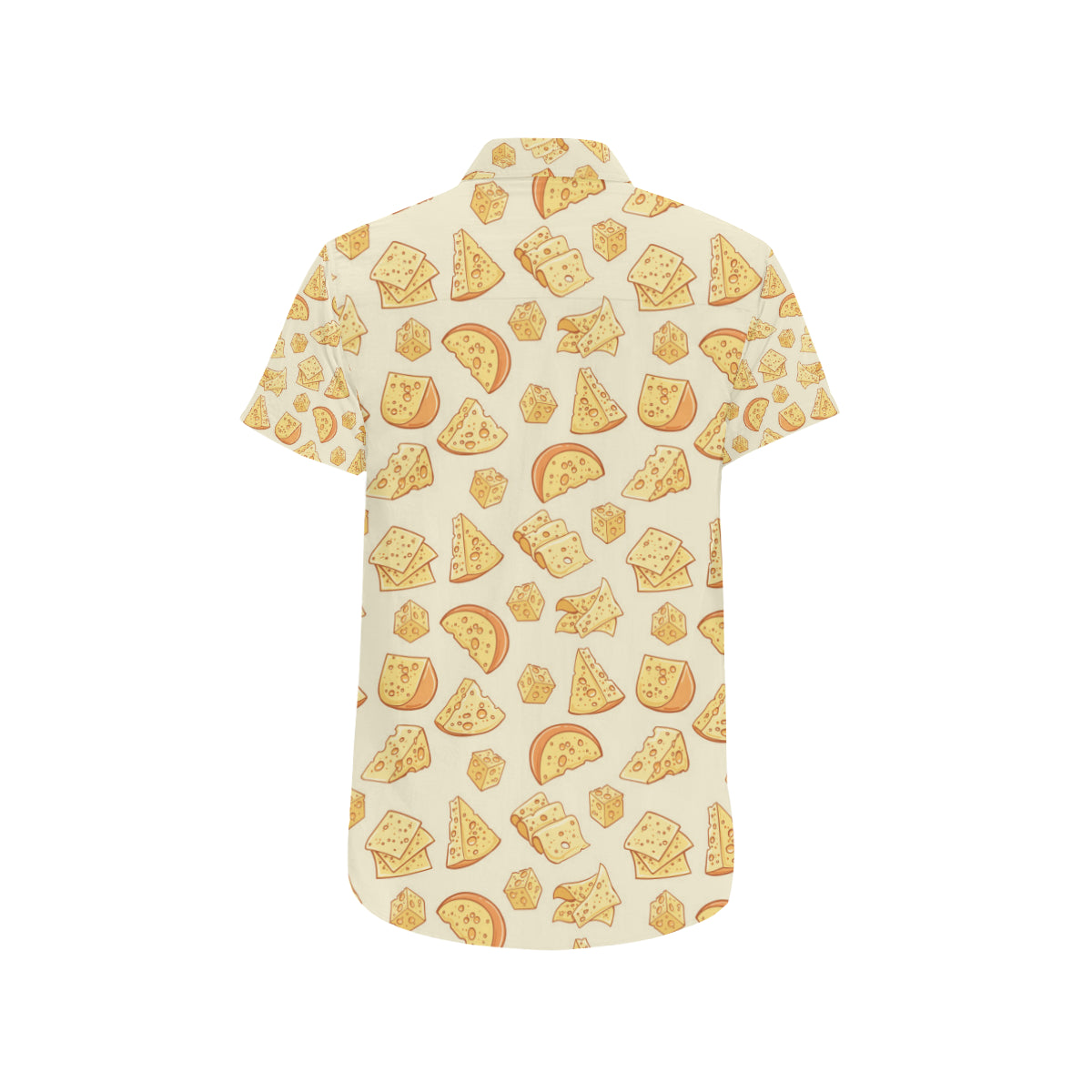 Cheese Pattern Print Design 01 Men's Short Sleeve Button Up Shirt