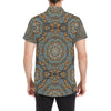 Mandala Pattern Print Design 05 Men's Short Sleeve Button Up Shirt