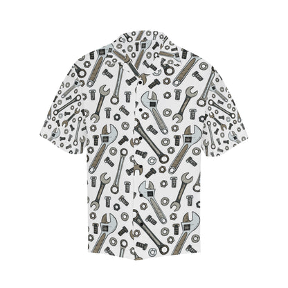 Mechanic Pattern Print Design 03 Men's Hawaiian Shirt