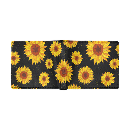 Sunflower Pattern Print Design SF09 Men's ID Card Wallet