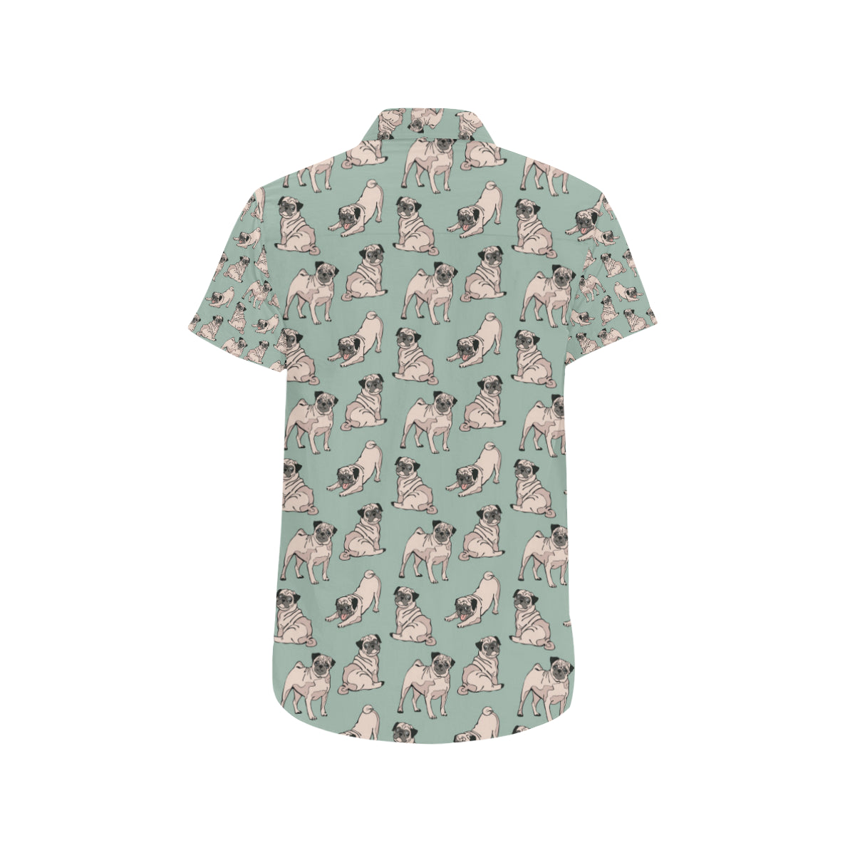 Pug Pattern Print Design A01 Men's Short Sleeve Button Up Shirt
