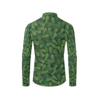 Christmas Tree Pattern Print Design 02 Men's Long Sleeve Shirt