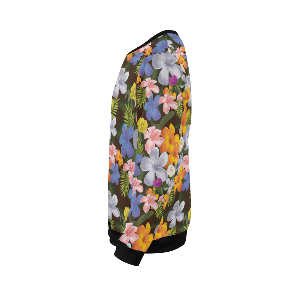 Plumeria Pattern Print Design PM03 Men Long Sleeve Sweatshirt