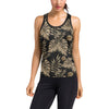 Brown Tropical Palm Leaves Women's Racerback Tank Top