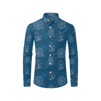 Nautical Pattern Print Design A04 Men's Long Sleeve Shirt