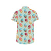 Cupcake Pattern Print Design 01 Men's Short Sleeve Button Up Shirt