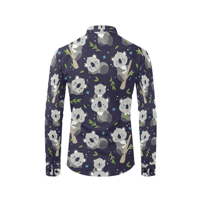 Koala Pattern Print Design 04 Men's Long Sleeve Shirt