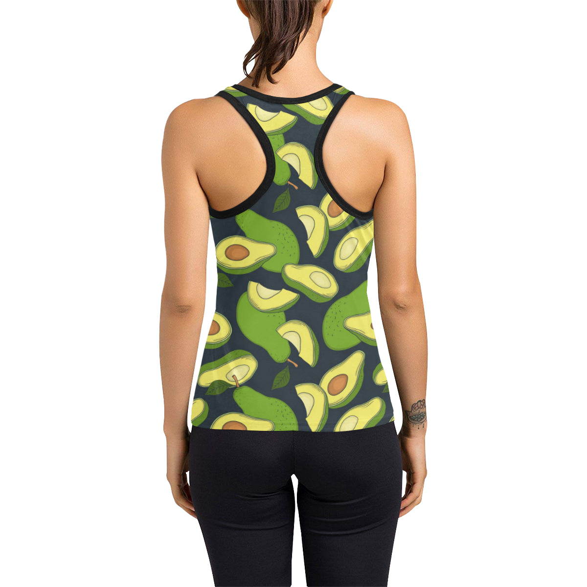 Avocado Pattern Print Design AC013 Women's Racerback Tank Top