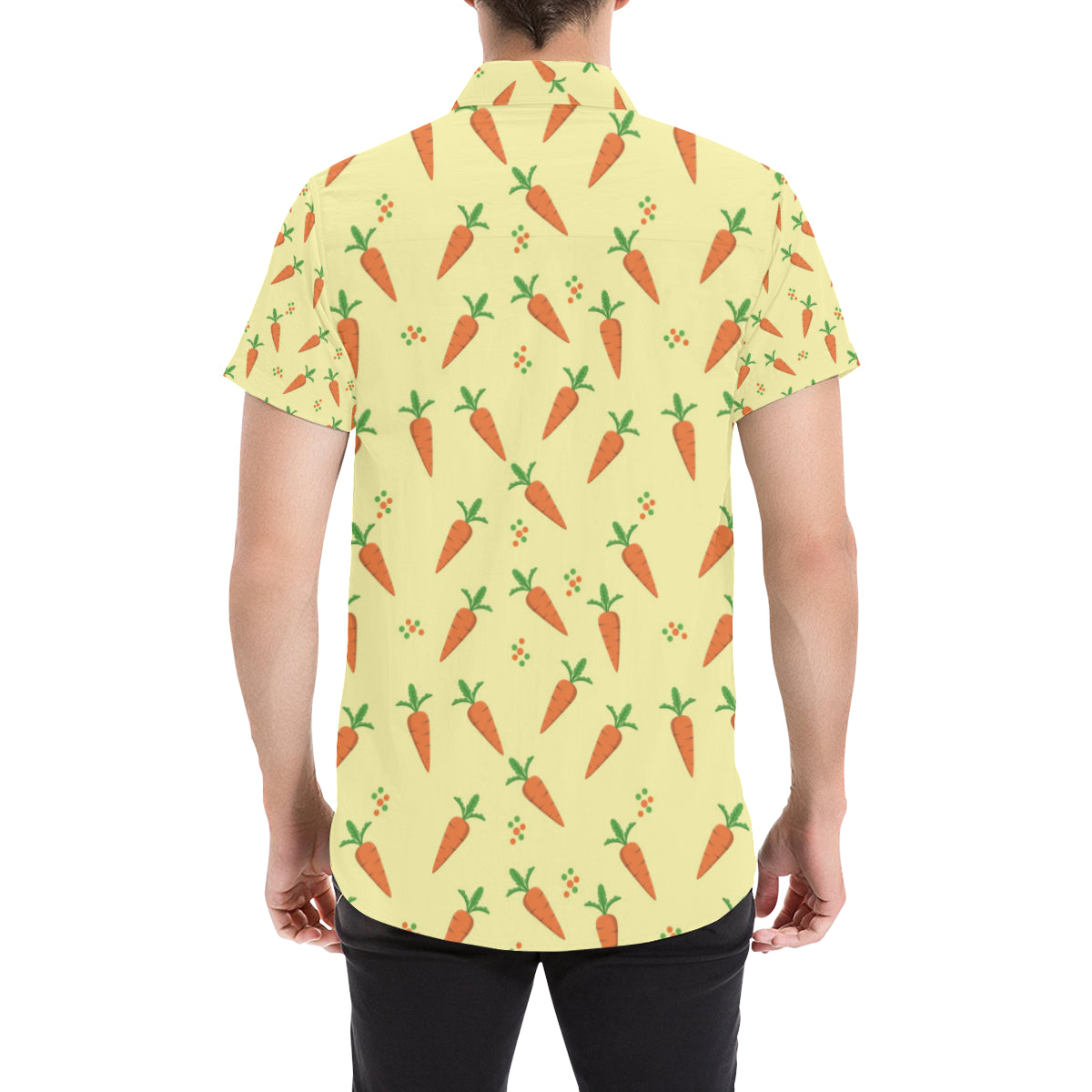 Carrot Pattern Print Design 04 Men's Short Sleeve Button Up Shirt